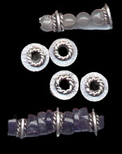 Load image into Gallery viewer, 4 Fabulous 3.6G Solid Sterling Silver Braid-Ring Spacer Beads 3858
