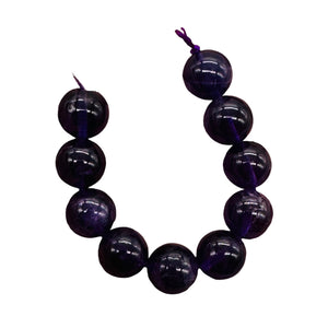 Amethyst Gorgeous Round AA Bead Parcel | 10mm | Deep Purple | 10 Beads |
