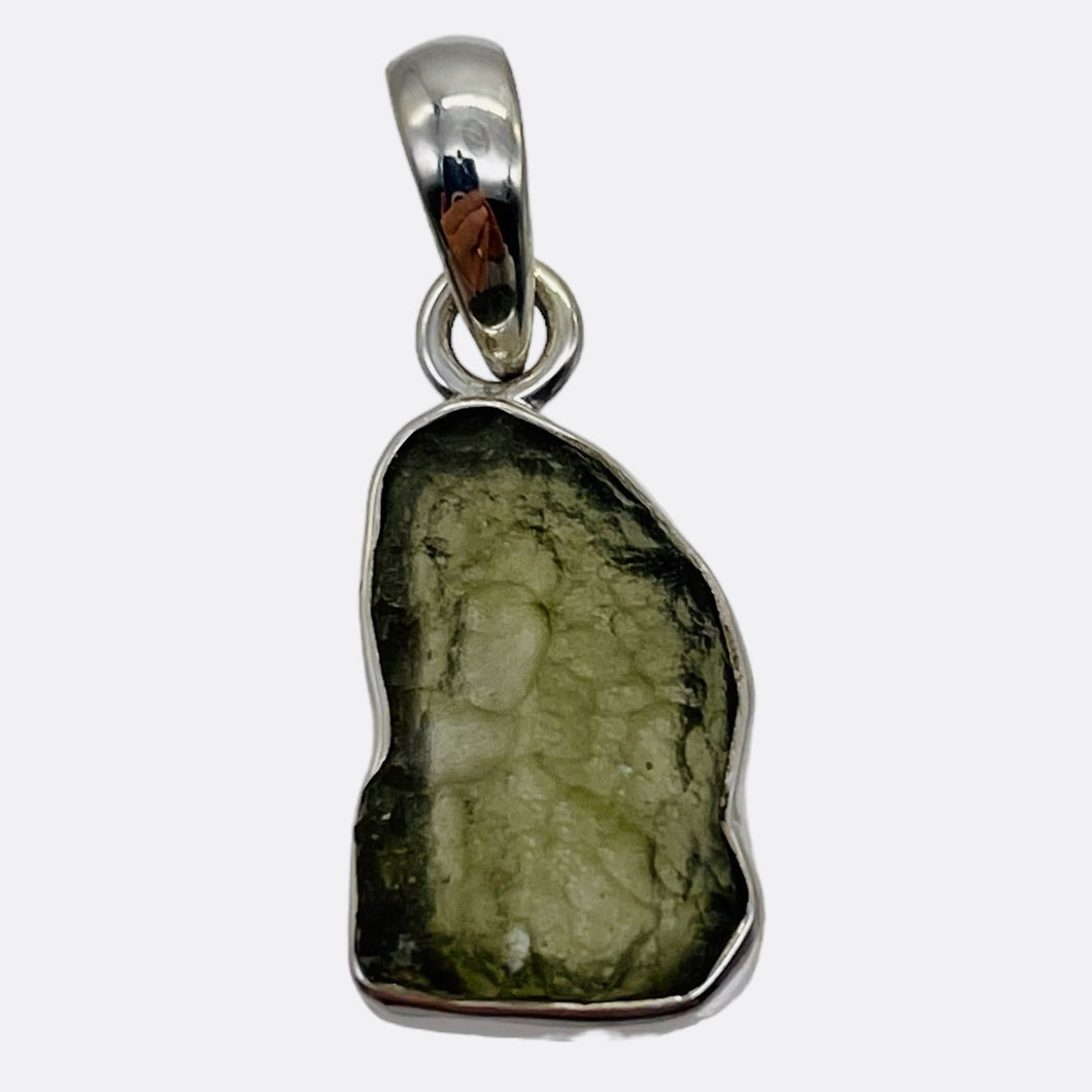 Moldavite 9.52ct Sterling Silver Rectangular Pendant| 1