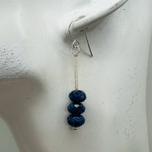 Load image into Gallery viewer, Designer Blue Sodalite Sterling Silver Dangle Earrings 1 3/4 Inch Drop
