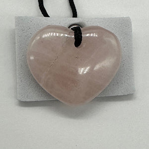 Rose Quartz Loving Heart Pendant | 1' Long | Pink | 1 Pendant Necklace