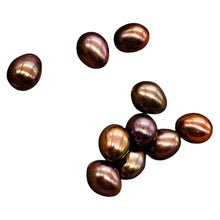 Load image into Gallery viewer, Natural Red Gold Freshwater Pearl Parcel 10 Oval Pearls 6x5mm Jewelry Making
