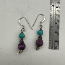 Load image into Gallery viewer, Designer Lavenderite - Turquoise with Solid Sterling Silver Earrings 5708
