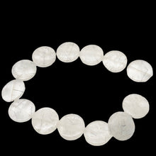 Load image into Gallery viewer, Tourmalated Quartz 30mm Disc Pendant 15" Strand 107652A
