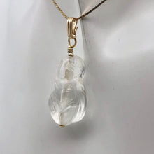 Load image into Gallery viewer, Hand Carved Quartz Female Laughing Buddha Pendant with 14K Gold Findings|1 3/4"|
