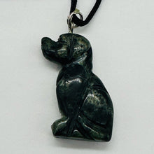 Load image into Gallery viewer, Kambaba Jasper Puppy Dog Pendant Necklace | 3/4&#39; Long| Black, Green | 1 Pendant|
