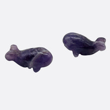 Load image into Gallery viewer, Fab One Carved Animal Amethyst Whale Animal Bead | 20x13x11mm | Purple

