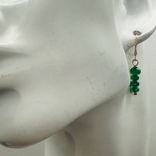 Load image into Gallery viewer, Emerald AAA Gemstone Earrings with 14K Rose Gold Filled Findings| 1" Long "

