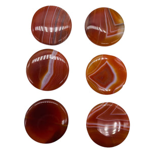 Red Sardonyx Agate Coin Pendant Bead 8" Strand (7 Beads) 5677HS