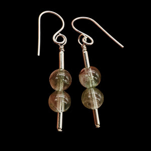 Sparkling Actinolite Quartz Sterling Silver Earrings | 1 1/2" long | 1 Pair |