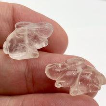 Load image into Gallery viewer, Hoppy 2 Carved Clear Quartz Bunny Rabbit Beads | 22x12x10m | Clear
