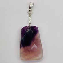 Load image into Gallery viewer, Clear and Purple Striped Fluorite and Sterling Silver Pendant | 2&quot; Long |
