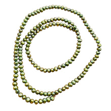 Load image into Gallery viewer, Fab 3x2mm Forest Green Freshwater Pearl Strand 108839
