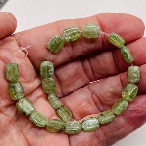 Silver Schiller Kyanite Bead Half Strand | 10x8mm | Green Silver | 20 Beads |