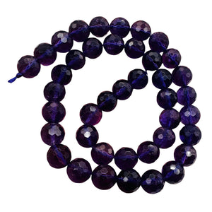 Amethyst AAA Faceted Round Bead Strand | 10mm | Purple | 40 Beads |