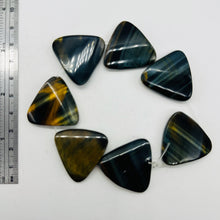 Load image into Gallery viewer, Tiger Eye Triangle Half-Strand Beads |30x7mm | Bronze, Blue, Black | 7 beads |
