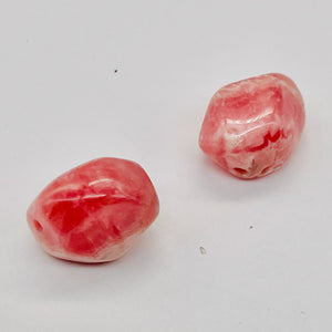 2 Magnificent Pink Rhodochrosite Nuggets Beads