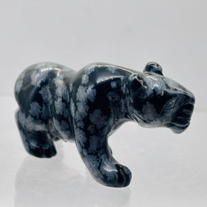 Hand-Carved Prowling Leopard | 58x27x19mm | Grey Black | 1 Figurine |