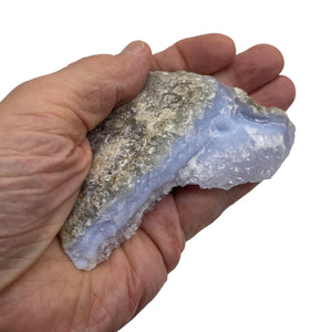 Chalcedony 193g Natural Display Specimen| 3 3/4x3 3/4x 1" | Blue White Gray |