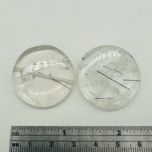 Load image into Gallery viewer, Tourmalated Clear Quartz Disc Pendant Bead | 30mm | 1 Bead |
