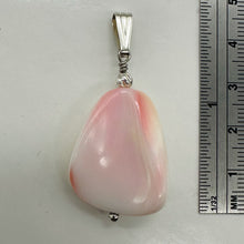 Load image into Gallery viewer, Conch Shell Pear Shaped Sterling Silver Pendant | 1 3/4" Long | Pink White |
