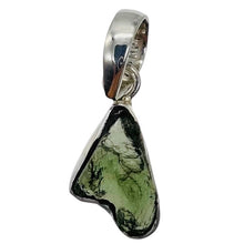 Load image into Gallery viewer, Moldavite 10.91ct Sterling Silver Free-form Pendant | 1&quot; Long | Green |
