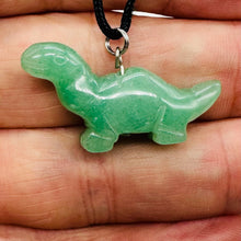 Load image into Gallery viewer, Aventurine Diplodocus Dinosaur Pendant | 3/4&quot; Long | Green |
