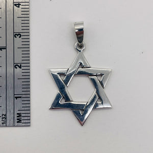 Star of David Sterling Silver Charm | 1 1/4" Long | Silver | 1 Pendant |