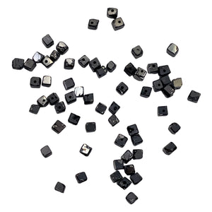 Natural Black Diamond 4.3cts Scissor Cut Cube Beads | 1x1mm to 2x1mm | 62 Beads|