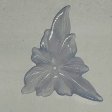 Load image into Gallery viewer, Chalcedony 15ct Hand Carved Flower Pendant Bead| 34X27X4mm| Blue| 1 Pendant Bead
