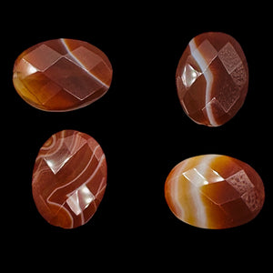 Faceted Red Orange Sardonyx 30x22mm Pendant Bead 6767