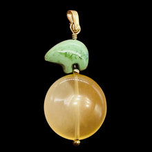 Load image into Gallery viewer, Gemmy Peruvian Opal w/Variscite 14K Gold Filled Pendant|Clear Green|1 3/4&quot; Long|
