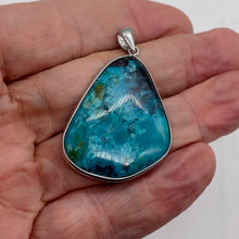 Load image into Gallery viewer, Chrysocolla Beautiful Sterling Silver Pendant | Blue | | 2&quot; Long | 1 Pendant |
