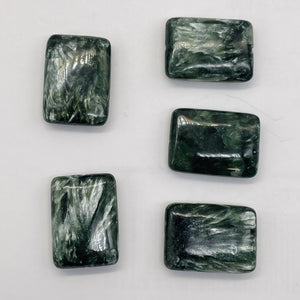 Rare Green Seraphinite Flat Rectangle Pendant Bead |25x18x7mm | 1 Bead |