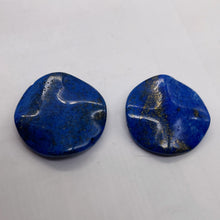 Load image into Gallery viewer, Rare Natural, Untreated Lapis Lazuli Carved Wavy Disc Beads | 24x4.5mm| 2 Beads|
