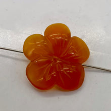 Load image into Gallery viewer, Plumeria! Carved Carnelian Hawaiian Flower Bead | Orange | 25x6mm | 1 Bead |
