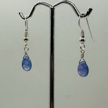 Load image into Gallery viewer, Tanzanite Sterling Silver Wire Wrap Dangle Earrings | Lavender | 1 Inch Long |
