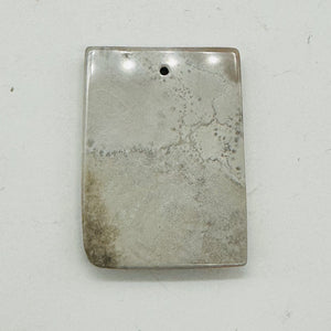 Crazy Lace Agate Designer Rectangular Pendant Bead | 40x30x5mm | Lavender Gray |