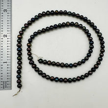 Load image into Gallery viewer, Fab 5mm Near Round Black Peacock FW Pearl Strand 109451
