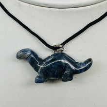 Load image into Gallery viewer, Sodalite Diplodocus Dinosaur Pendant | 1&#39; Long | Blue, White |
