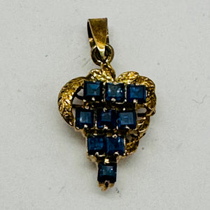 Sapphire Gemstone Vermeil Pendant Necklace | Blue | 1 inch long | 1 Pendant |
