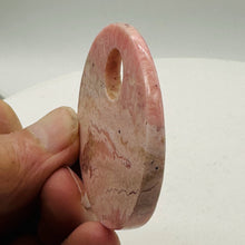 Load image into Gallery viewer, Natural, Untreated Lacy Pink Rhodochrosite 50mm Pi Circle Pendant Bead
