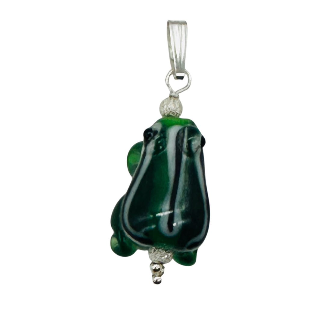 Lampwork Frog Sterling Silver Frog Pendant | 1