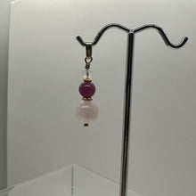 Load image into Gallery viewer, Kunzite Ruby Precious Stone 14K Gold Filled Pendant Necklace | 1 1/4 inch long|
