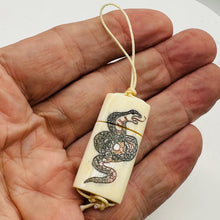 Load image into Gallery viewer, Year of the Snake 2025 Skrimshaw Pendant | 1 1/2" Long| Cream, Brown, Blue, Red|
