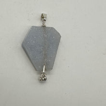 Load image into Gallery viewer, Chalcedony Druzy Designer Cut Sterling Silver Pendant | 2&quot; Long | Blue |
