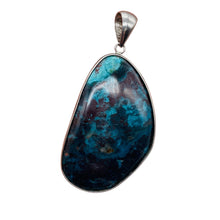 Load image into Gallery viewer, Chrysocolla Sterling Silver Oval Pendant| 2 1/2" Long | Blue, Green | 1 Pendant|

