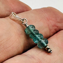 Load image into Gallery viewer, Tourmaline Beads Sterling Silver Pendant | Blue | 1&quot; Long |

