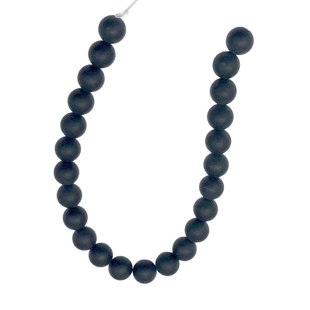 Onyx Gemstone Matte Finish Half Strand Round | 8mm | Black | 24 Bead(s)