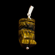 Load image into Gallery viewer, Owl Tigers Eye Pendant Necklace | Semi Precious Stone Jewelry | Sterling Silver
